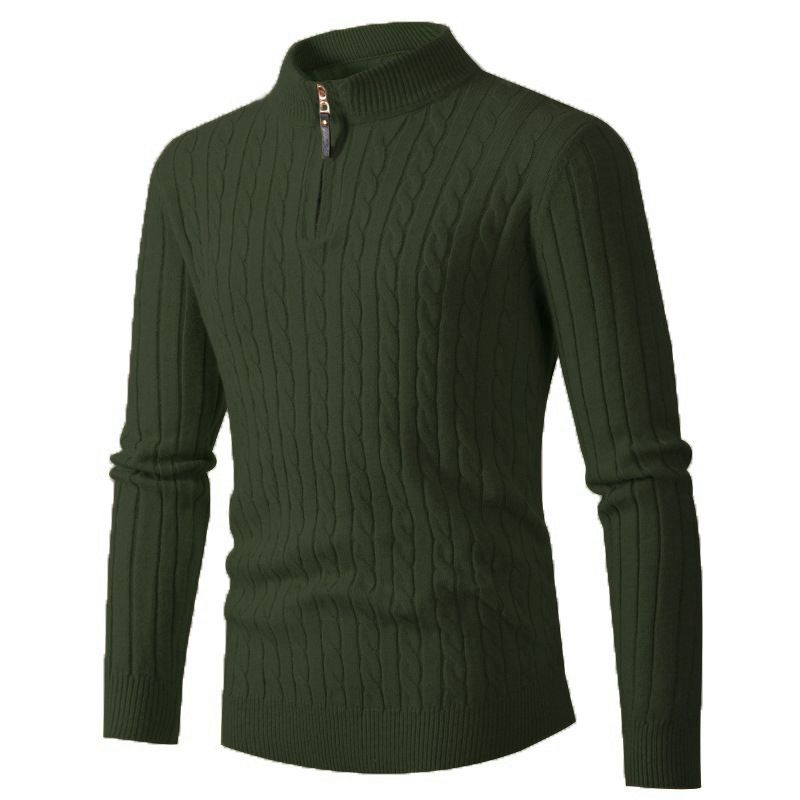 Herbst und winter neue stil männer langarm Fried Dough Twists halb hohe kragen reißverschluss pullover_voghion.com
