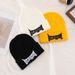 Embroidered Knit Beanie For Men And Women - Soft Acrylic Winter Hat With Letter Design, Breathable And Warm, Perfect For Casual And Streetwear_voghion.com