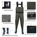 Lightweight Nylon PVC High-Quality Fully Inspected Waterproof Waders Fishing Suit_voghion.com
