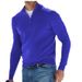 2023 Nieuwe herfst lange mouwen V-hals wollen fleece rits heren casual poloshirt_voghion.com