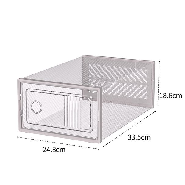 Scatola portascarpe trasparente extra spessa - Organizzatore pieghevole in plastica per cassetti per stivali e scarpe da ginnastica (soluzione salvaspazio per armadietti impilabili per scarpe)_voghion.com