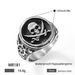Anello con teschio pirata in acciaio al titanio Dyola per uomo e donna - Gioielli gotici punk hipster, P_voghion.com