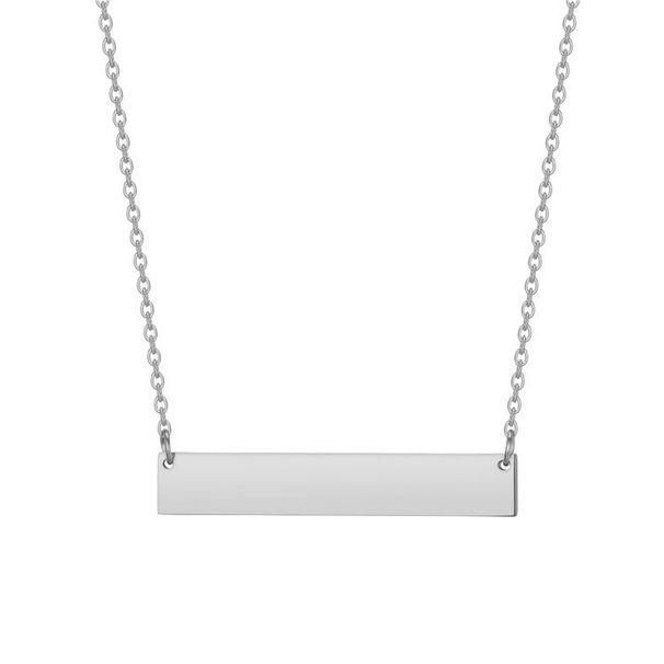 Collier en acier inoxydable créatif à barre horizontale populaire pour couple pouvant être gravé, chaîne de clavicule, longue bande géométrique, en titane_voghion.com