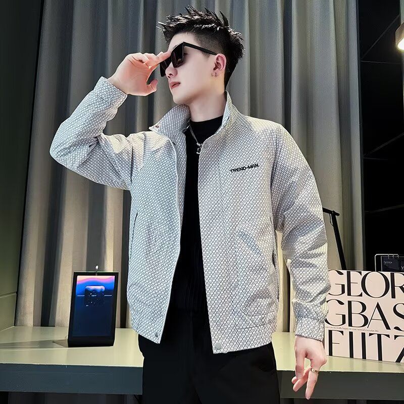 Men's Trendy Brand, Versatile In Spring And Autumn, Trendy In Grid Art_voghion.com