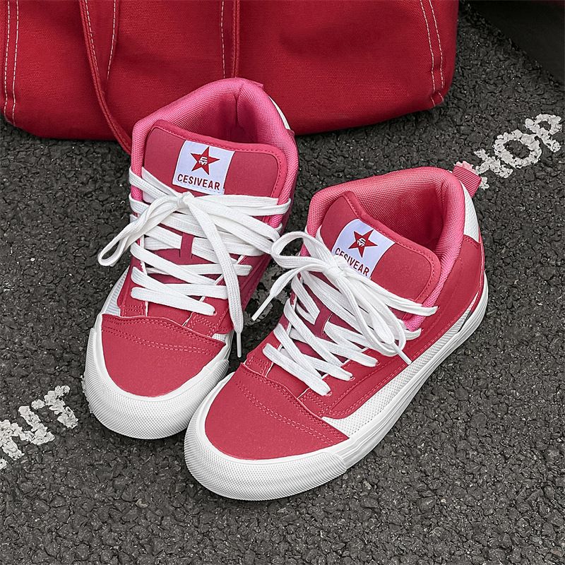 2024 primavera nuovo stile coreano studente scarpe di tela alte uomini e donne coppie scarpe sportive e casual scarpe da strada alla moda_voghion.com