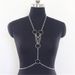 SM2338 European and American Body chain wild multiple ring metal chains connected combination hanging neck vest body chain_voghion.com