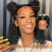 Water Wave 100% Human Hair Bob Wigs Lace Front Wig 13x4 Closure Short Curly 12Inches_voghion.com