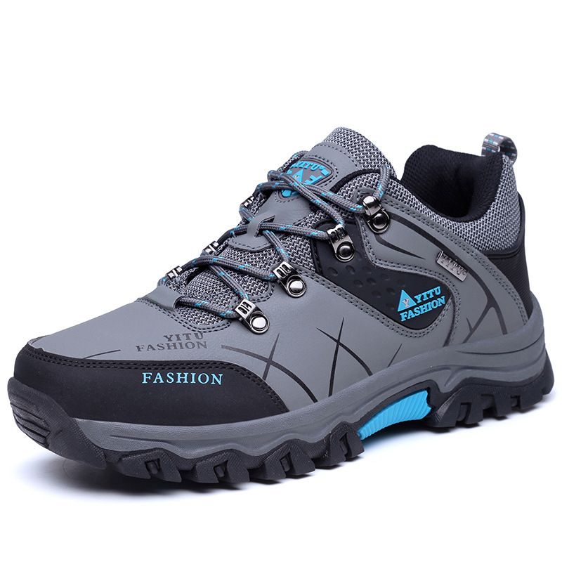 Herbst Winter Herren Wanderschuhe Baumwolle Low-Top Leder Oberfläche Fleece Verdickt Warm Große Größe Outdoor Trekking Trail Schuhe_voghion.com