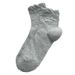 Gray Women's, Mid-calf, Summer Thin Cotton, Cute Edge, Bubble Cuff, Seamless Bow Women's Socks_voghion.com