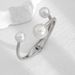 Simple And Elegant Irregular Metallic Bracelet With A Fashionable Feel Pearl Opening Spring Bracelet_voghion.com