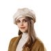 Unisex Autumn and winter woolen metal standard Beret hat octagon for women with large head around the face of the hour art painter's hat_voghion.com