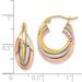 14k Tri-color Textured Triple Hoop Earrings_voghion.com