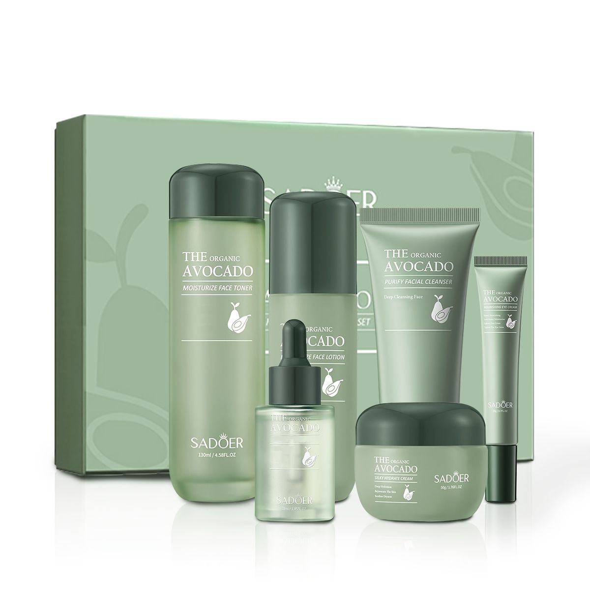 Avocado Collection Six-Piece Set, Nourishing And Moisturizing Skin Care Products_voghion.com