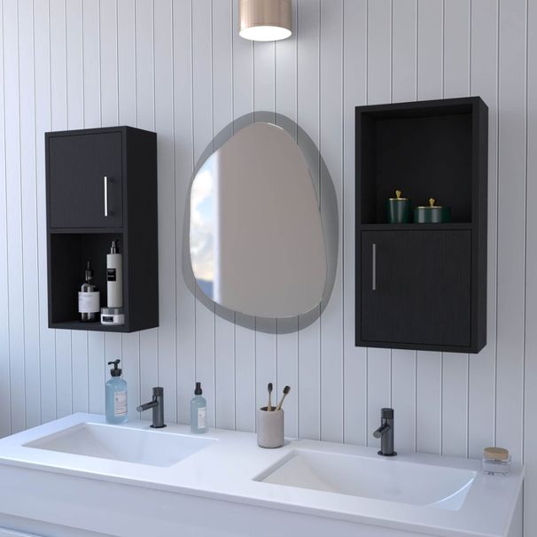 Armadietti aperti per bagno 2 medicinali scaffale nero con_voghion.com