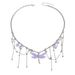 Collana con libellula viola alla moda 2025 | Pendente con nappa multistrato | Design artigianale unico | Moda di nicchia | Lega ipoallergenica | Clavicola versatile_voghion.com
