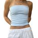 Damenbekleidung Basic Inner Wear One Shoulder Striped Tube Top Weste für Damen All Match Short Slim Fit Trägerloses Bottoming Short Top_voghion.com