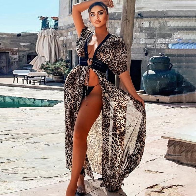 Kimono tipo cárdigan transparente para mujer, con encaje, holgado, con cordones, ligero y protector solar._voghion.com
