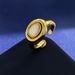Women's Jewelry Palace Style Retro Ingot Small Gold Beans Irregular Shape New Chinese Natural Color Gem Stone Style Open Ring_voghion.com