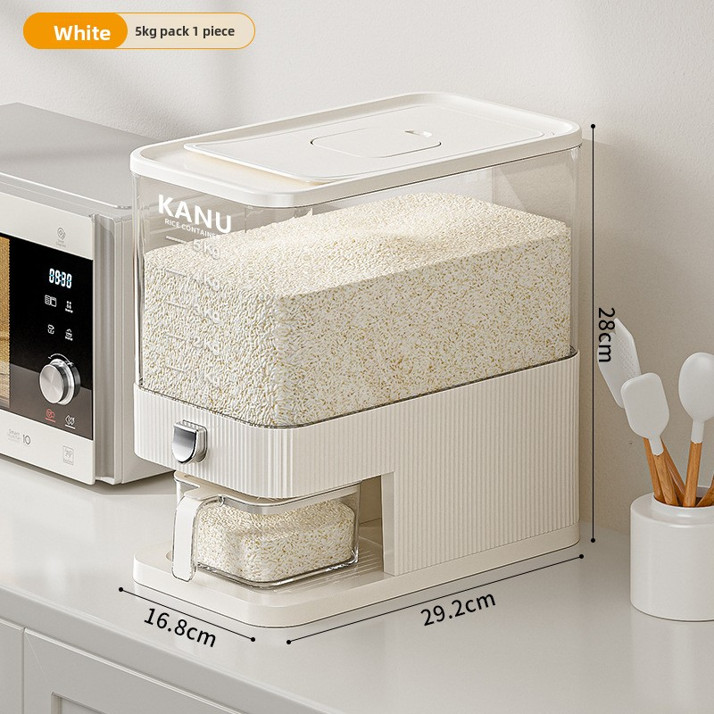 Airtight Rice Storage Container – 10L/20L BPA-Free Plastic Grain Bin With Locking Lid (White/Khaki, Anti-Moisture & Pest-Proof Design)​_voghion.com