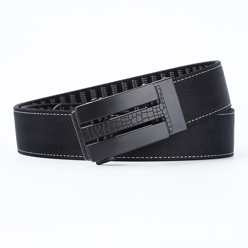 Men's Double-sided Printed Belt Trendy Versatile Smooth Automatic Buckle Nylon Belt Refreshing Breathable Anti-wear And Resistant_voghion.com