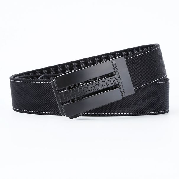 Men's Double-sided Printed Belt Trendy Versatile Smooth Automatic Buckle Nylon Belt Refreshing Breathable Anti-wear And Resistant_voghion.com
