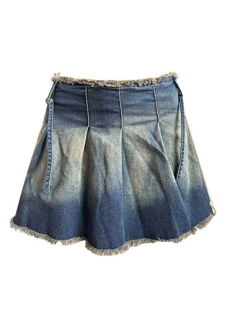 Set di gonna plissettata con top ricamato in tessuto elastico da donna_voghion.com