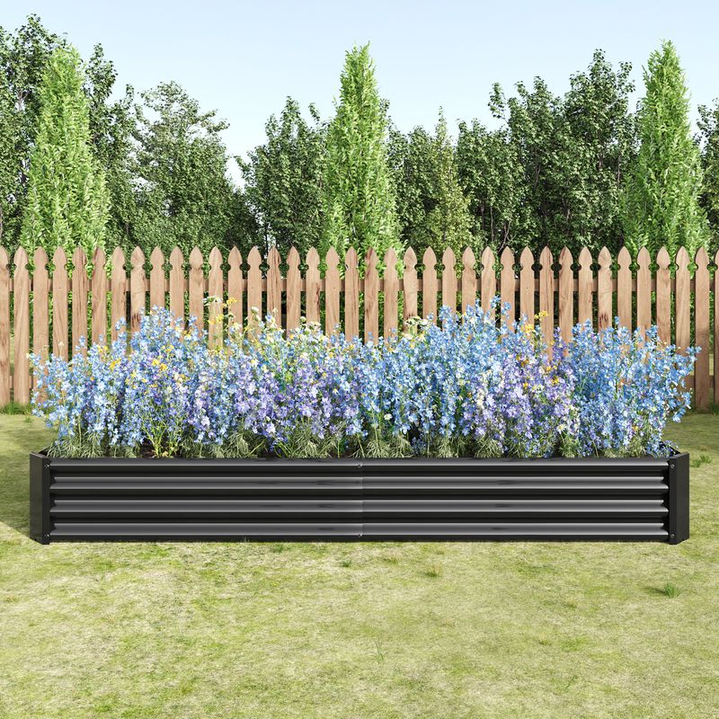 Raised Garden Bed Kit - Metal Raised Bed Garden7.6x3.7x0.98ft for Flower Planters;  Vegetables Herb Black_voghion.com