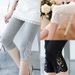 Lace leggings for women, thin summer elastic slimming tights, three quarter pants for wearing inside and outside_voghion.com
