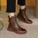 Retro Boots For Women Autumn Winter Women's Shoes Leather Casual Flat Ankle Boots Female Platform Short Boots_voghion.com