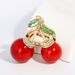 Brelok do kluczy z wiśnią, śliczna torebka na owoce, ekskluzywna ozdoba do samochodu_voghion.com