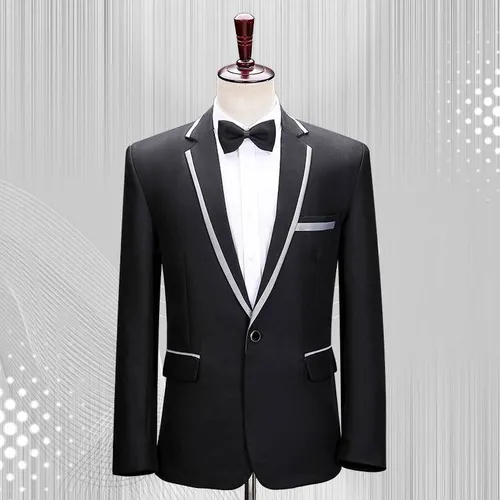 Herrenbekleidung Weiße Anzugjacke Sänger Host Hochzeitsanzug Klavierauftritt Kostüm Chorkostüm_voghion.com