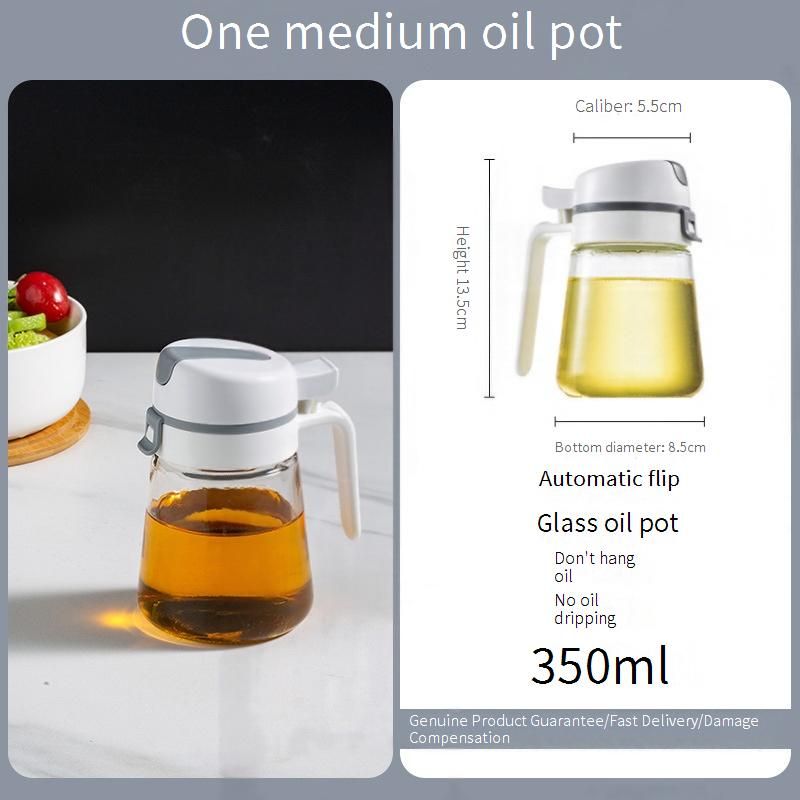Glass Oil Dispenser Bottle - Leak-Proof Kitchen Cruet For Olive Oil Vinegar & Soy Sauce (Drizzling Spout Non-Slip Base Dishwasher Safe)​_voghion.com