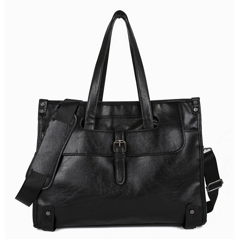 Professional Men's Leather Briefcase – Large Capacity Business Laptop Bag For Work, Commute & Travel – Stylish & Durable PU Material_voghion.com