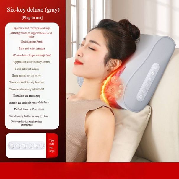 Profesyonel Boyun ve Sırt Masaj Aleti Isıtmalı - 6 Yoğurma Düğümü, 3 Hız Seviyesi, Çoklu Modlar - Omuz, Bel ve Tüm Vücut Rahatlaması İçin Mükemmel_voghion.com