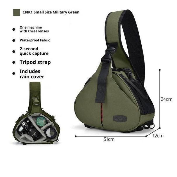 Wodoodporna torba na aparat DSLR z pokrowcem przeciwdeszczowym – lekka i zapewniająca szybki dostęp (mieści 1 aparat + 3 obiektywy)_voghion.com