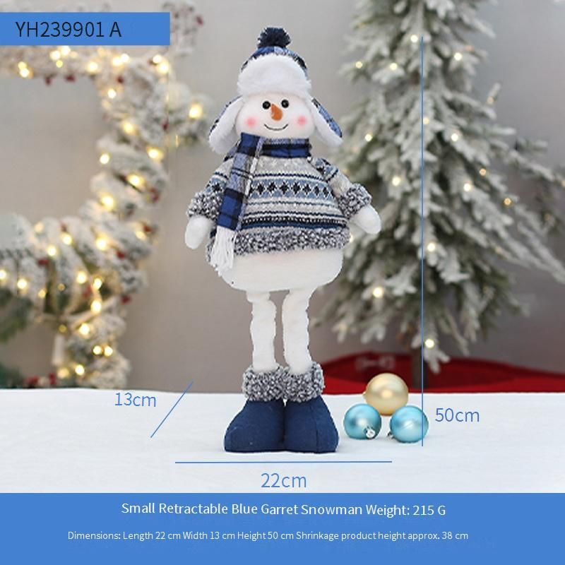 Stretchable Christmas Snowman Figurine – Playful Desktop Decor & Window Display Prop With Adjustable Height (Set Of 3 Sizes)_voghion.com