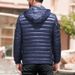 Slim Fit Winter Jacket For Men - Lightweight Polyester Padded Coat, Stand Collar, Multiple Pockets, Plus Size Options (Black, Navy, Wine Red, More )_voghion.com