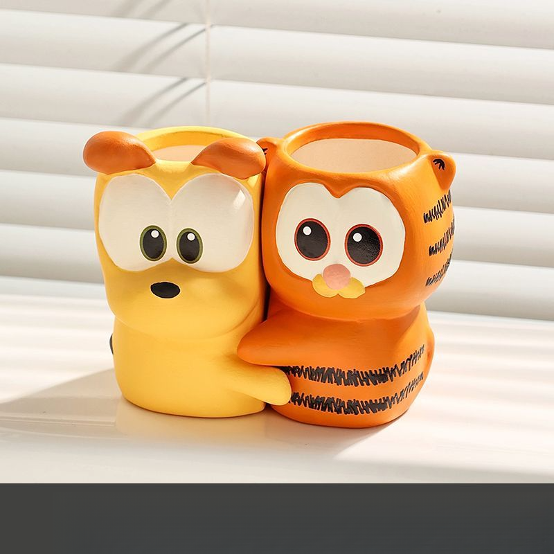 Hochwertige neue Garfield Merchandise Paar Kinder Badezimmer süße Zahnbürste Zahnpasta Aufkleber Halter_voghion.com