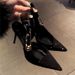 New Popular Women 1 Pointed Toe Spring Autumn High Heels Stiletto Design Comfortable For Long Stands French Style Non-Slip S_voghion.com