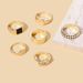 High-Quality Jewelry Gold-Plated Alloy Ring Set Niche Design Stackable Ins Style Rings For Women_voghion.com