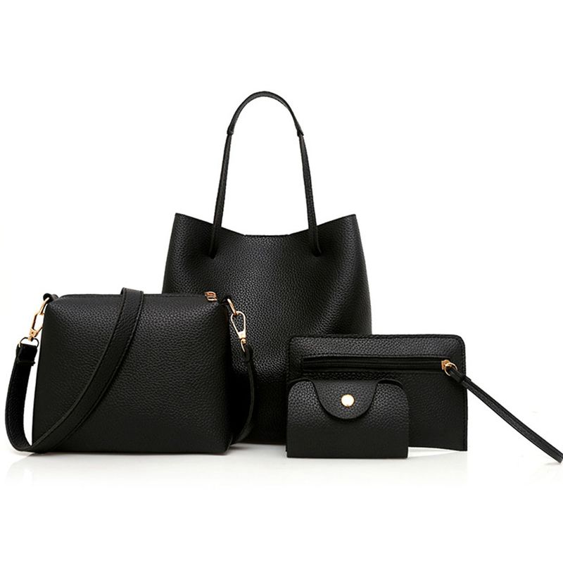 Ensemble de 4 sacs pour femmes, sac à main, sac à bandoulière, fourre-tout, sacoche, porte-cartes, portefeuille pour filles_voghion.com