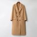 Damkläder Lågsäsong Dubbelknäppt kashmirkappa Lång lös kostymkrage 100 ullkappa Temperament Dubbelknäppt kappa_voghion.com