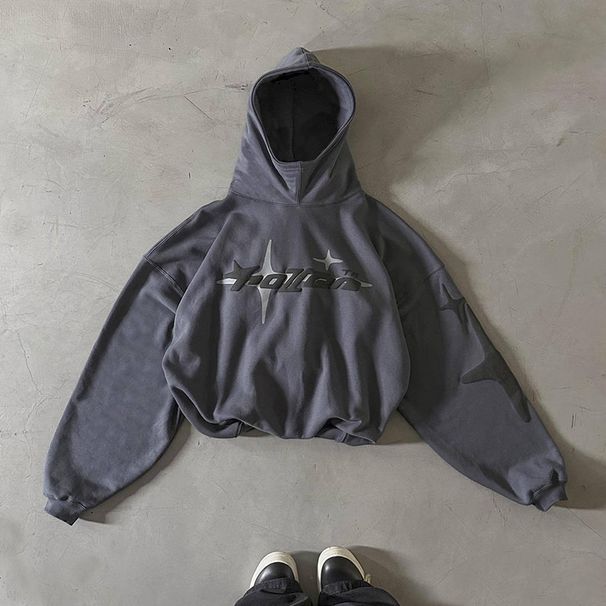 Hip Hop Street Couple Sweatshirt Foam Print Hooded Sweatshirt Loose Casual Hoodie Tide Men Women Clothing_voghion.com