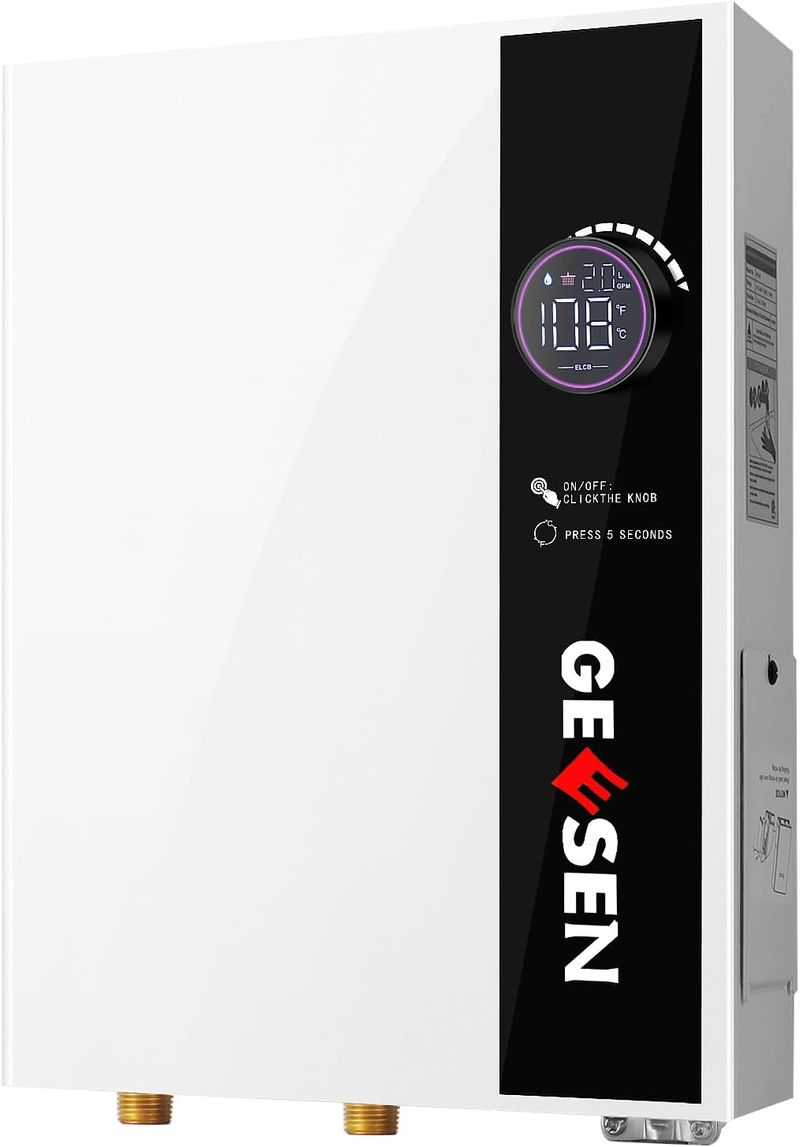 Durchlauferhitzer, elektrisch, 14 kW, 240 V, sofortiger, bedarfsgerechter Warmwasserbereiter mit digitaler Temperaturanzeige_voghion.com