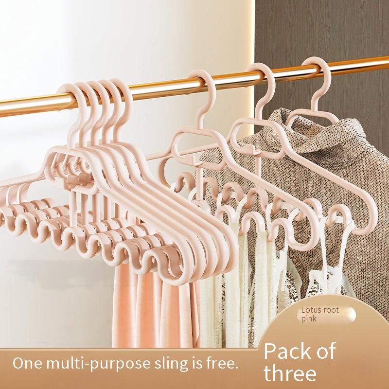 Plastic Clothes Hangers - Non-Slip, Space-Saving Hangers For Home, Dorm & Wardrobe Organization (Set Of 6)​_voghion.com