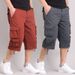 Men's Clothing Summer men's multi pocket casual shorts cropped trousers youth workwear shorts pure cotton loose breeches thin shorts_voghion.com