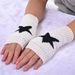 Cute Five-Pointed Star Black For Men And Women Winter Student Writing Simple Knitted Fingerless Warm Gloves Cross-Border_voghion.com