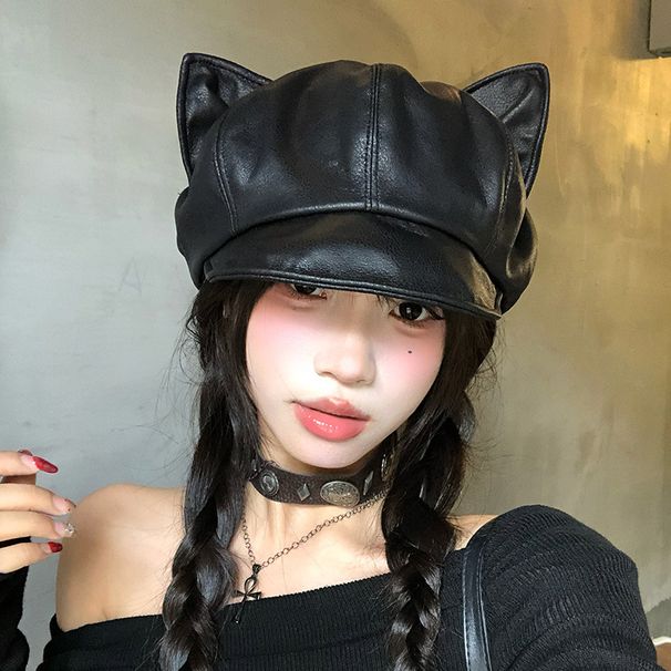 Cappello ottagonale in pelle elegante e versatile da donna_voghion.com