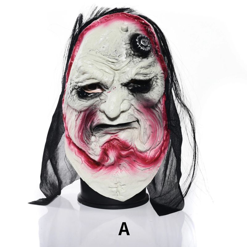 Halloween 2024 New Makeup Ball Terror Mask Zombie Devil Trick Prop Latex Headset_voghion.com