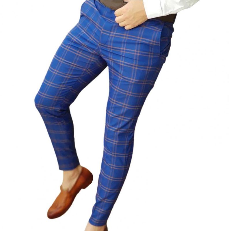 Chinos Schlank Karoet Karo Männerhosen Casual Fréijoershosen Bleistifthosen Harem Joggerhosen_voghion.com